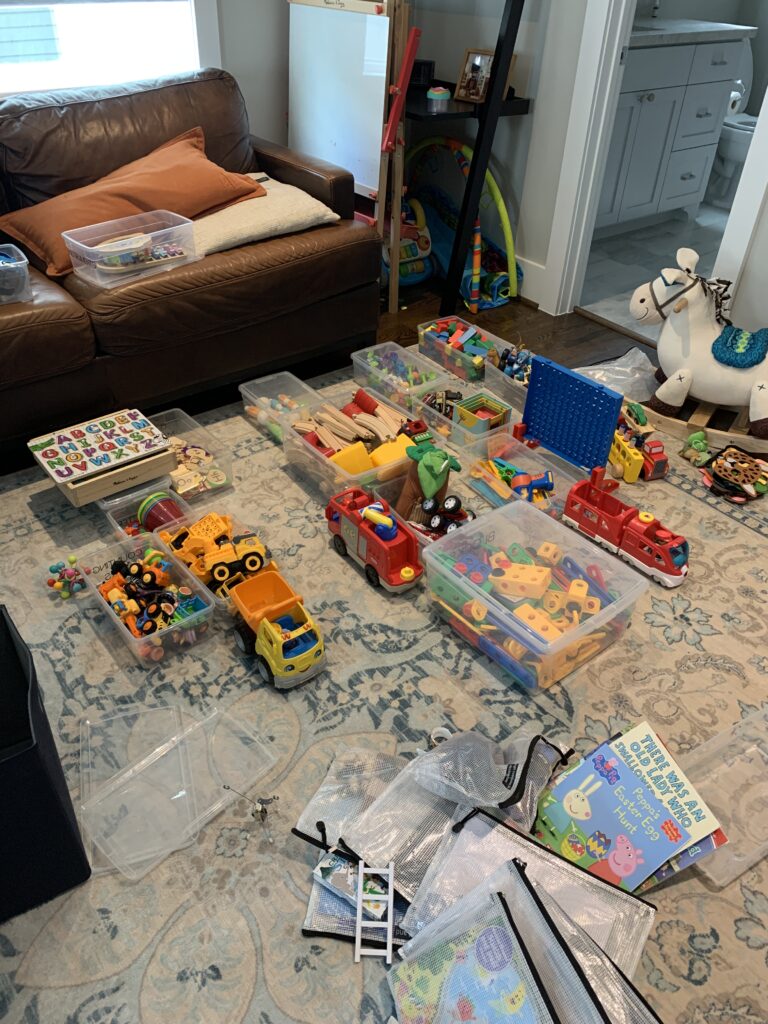 Categoried toys from a house in Houston, TX for Decluttering and Organizing