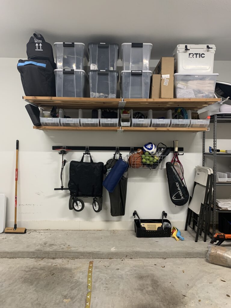 Garage Organization in Houston, Texas with Shelving, Bins and Wall Racks